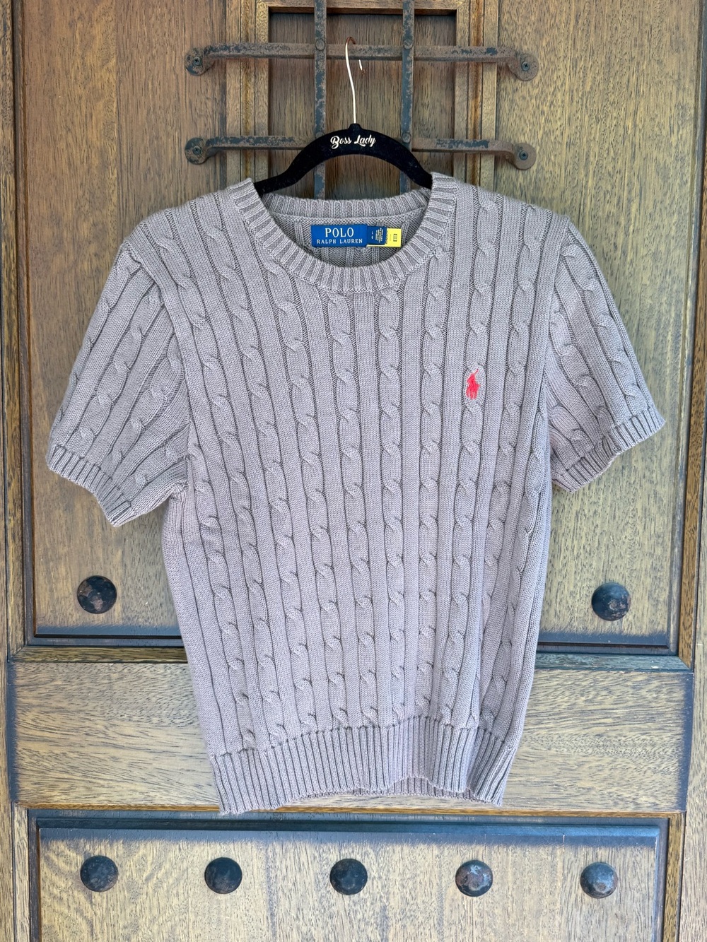 Ralph Lauren Women’s Short-Sleeve Cable Knit Sweater Size L